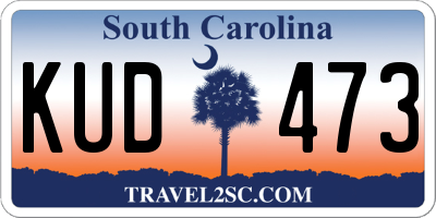 SC license plate KUD473