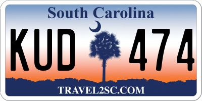 SC license plate KUD474