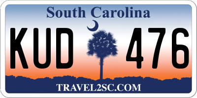 SC license plate KUD476