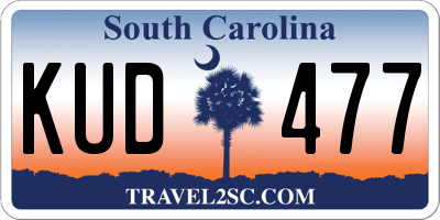 SC license plate KUD477