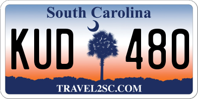 SC license plate KUD480