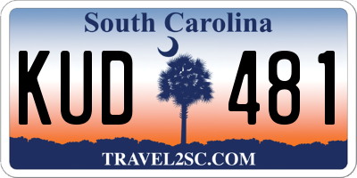 SC license plate KUD481