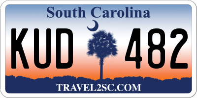 SC license plate KUD482