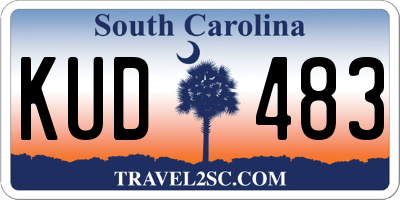 SC license plate KUD483
