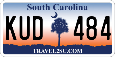 SC license plate KUD484