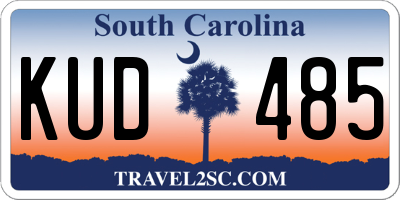 SC license plate KUD485