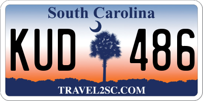 SC license plate KUD486