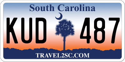SC license plate KUD487