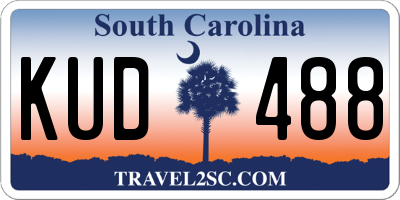 SC license plate KUD488