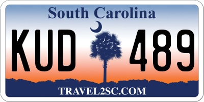 SC license plate KUD489