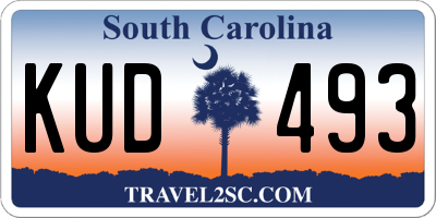 SC license plate KUD493