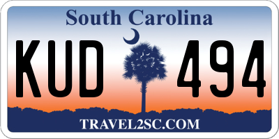 SC license plate KUD494
