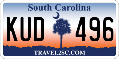 SC license plate KUD496