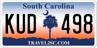 SC license plate KUD498