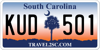 SC license plate KUD501