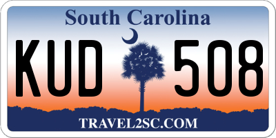 SC license plate KUD508