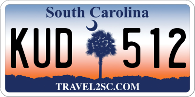 SC license plate KUD512