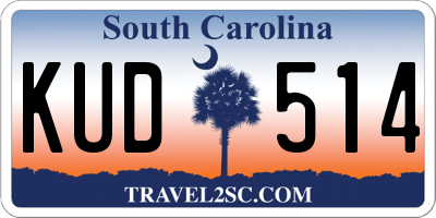 SC license plate KUD514
