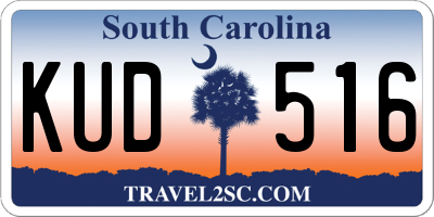 SC license plate KUD516