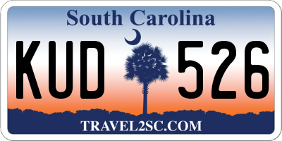 SC license plate KUD526
