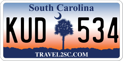 SC license plate KUD534