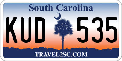 SC license plate KUD535