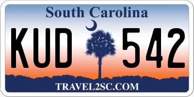 SC license plate KUD542