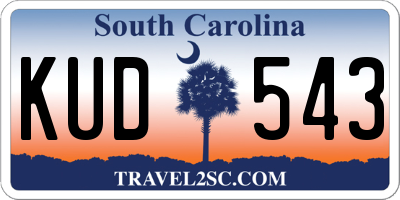SC license plate KUD543