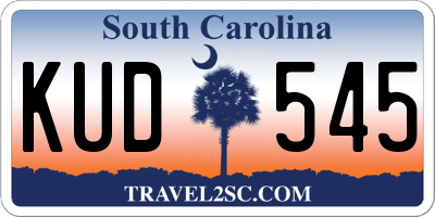 SC license plate KUD545