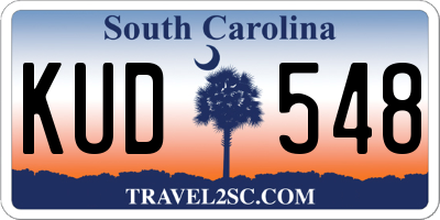 SC license plate KUD548