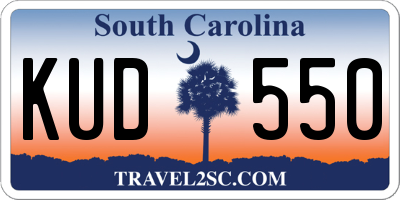 SC license plate KUD550