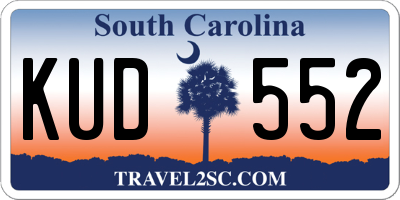 SC license plate KUD552