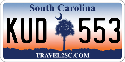 SC license plate KUD553