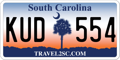SC license plate KUD554
