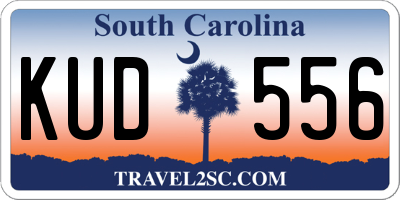 SC license plate KUD556