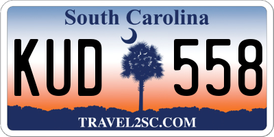 SC license plate KUD558