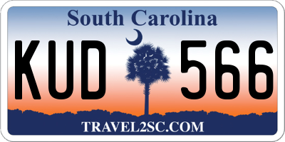 SC license plate KUD566