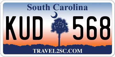 SC license plate KUD568