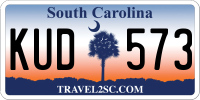 SC license plate KUD573
