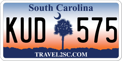 SC license plate KUD575
