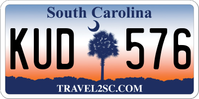 SC license plate KUD576