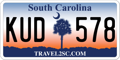 SC license plate KUD578