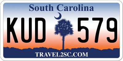SC license plate KUD579
