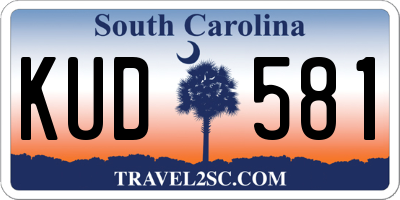 SC license plate KUD581