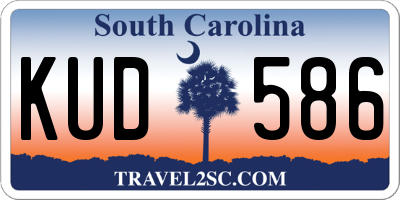 SC license plate KUD586