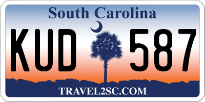 SC license plate KUD587