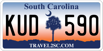 SC license plate KUD590