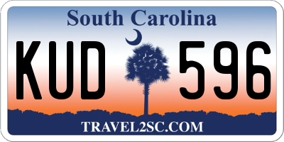 SC license plate KUD596