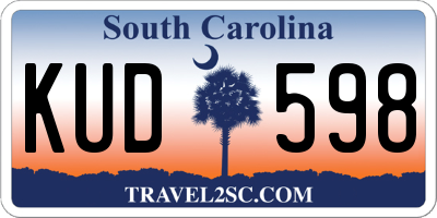 SC license plate KUD598