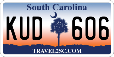 SC license plate KUD606